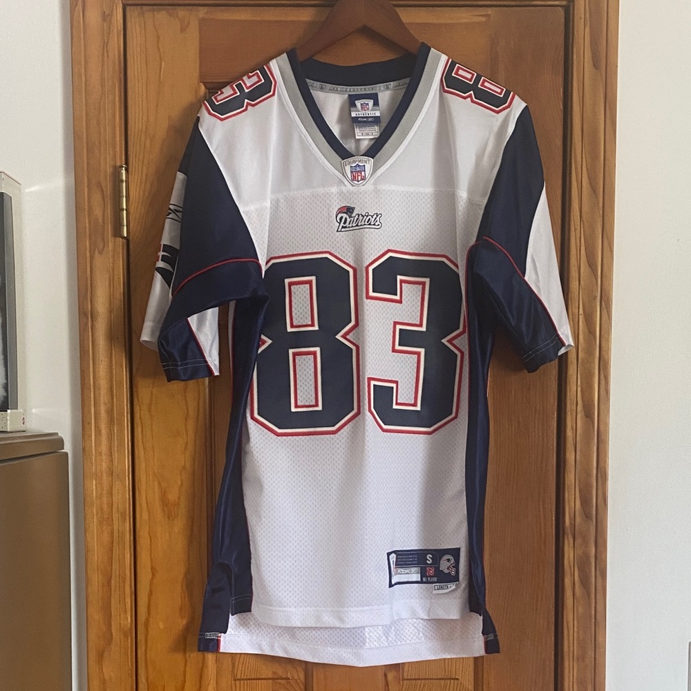 Wes Welker Patriots Reebok White and Navy Jersey with Red Accents Size S